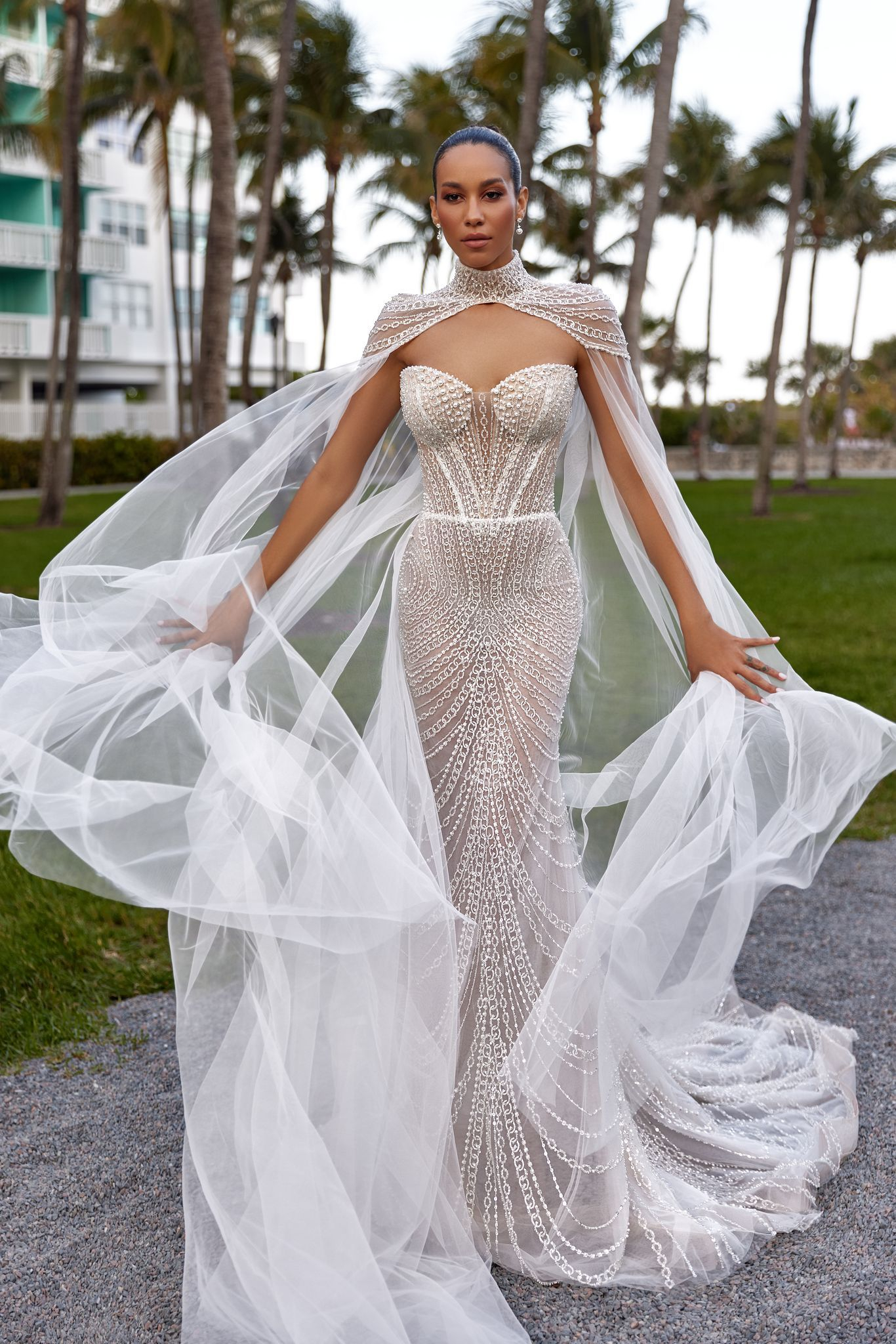 Ethereal Aislin gown for the bride who is tender, mysterious and unforgettable.