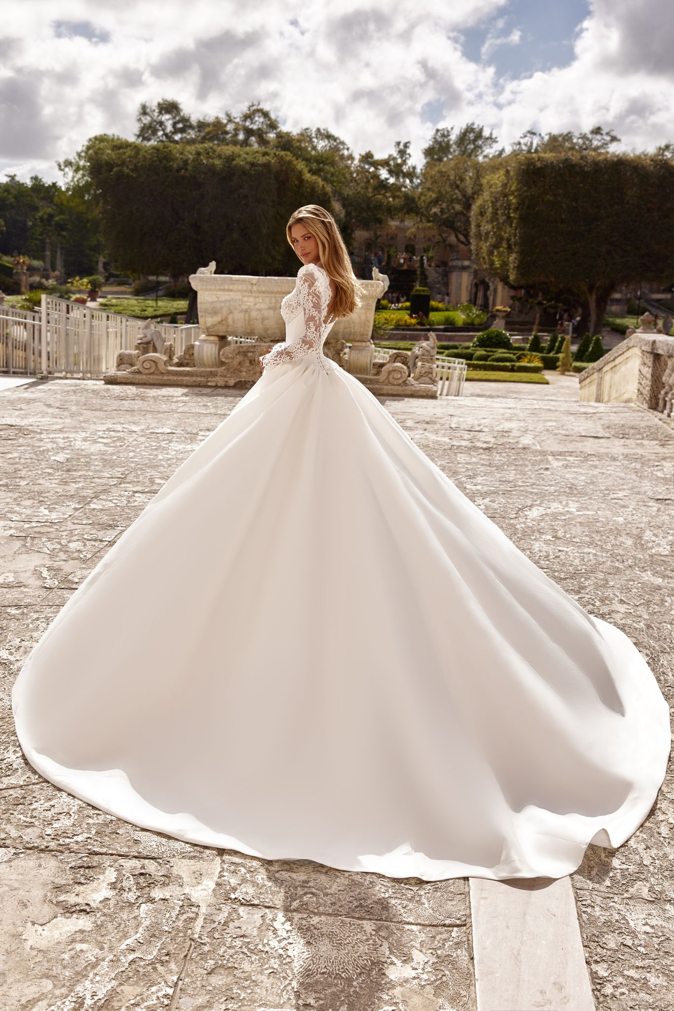 wedding dress Margo by OKSANA MUKHA Bridal Margo with corset: soft lace hug and radiant crystal embellishments