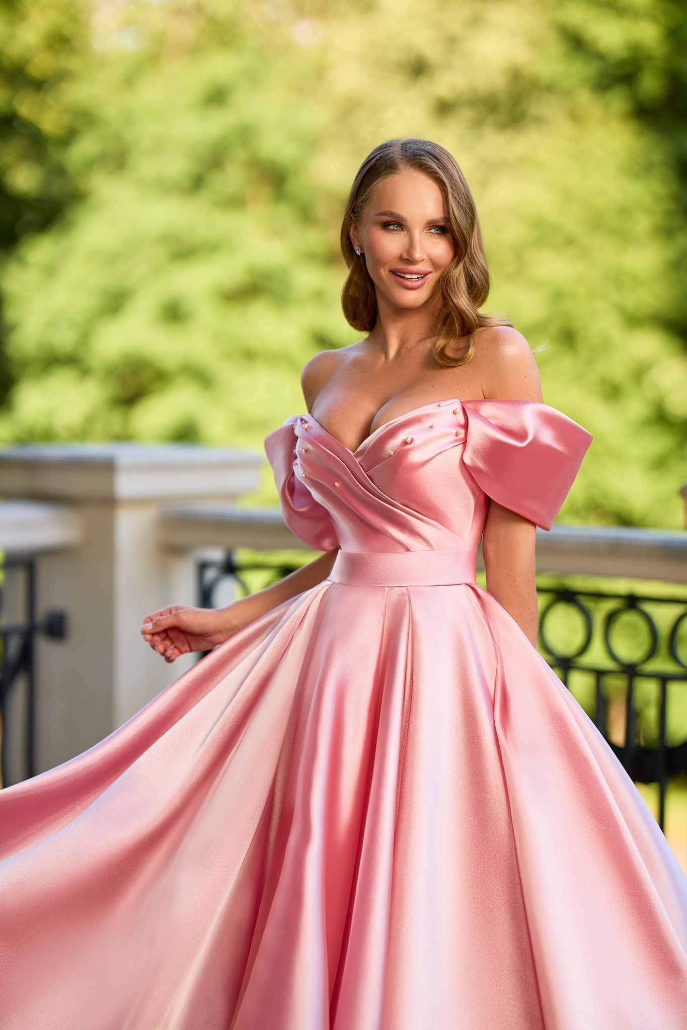 Pink dress with corset bodice