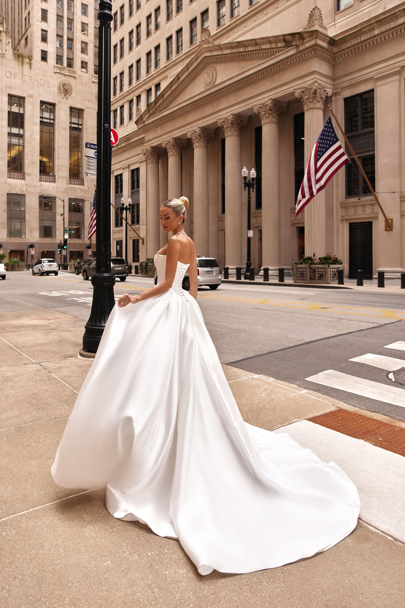 wedding dress Augusta by OKSANA MUKHA Classic Augusta gown: corset silhouette paired with Caprice skirt and elegant train