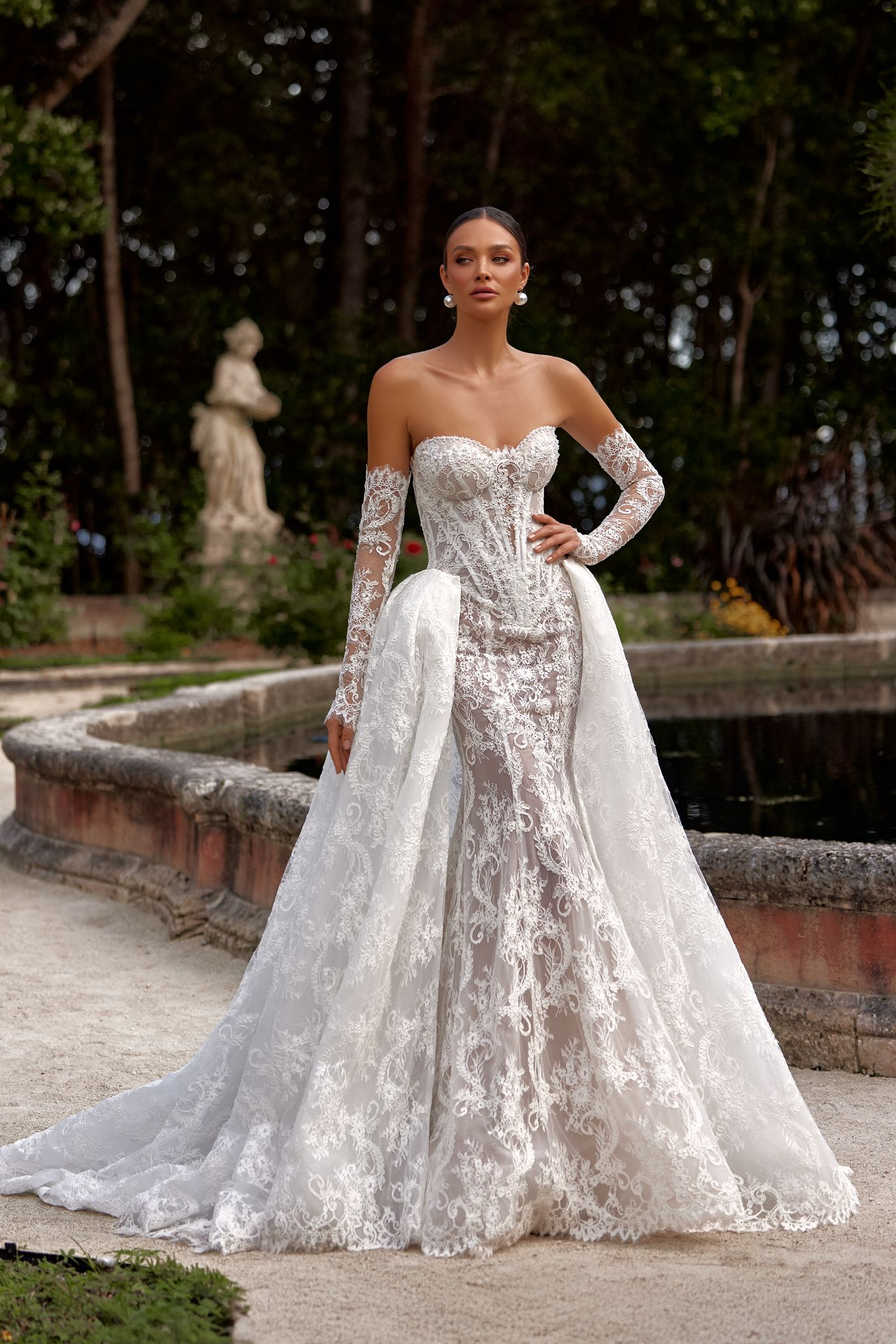 wedding dress Bella by OKSANA MUKHA Bella dress — elegant French-inspired silhouette with glowing lace and fine detail