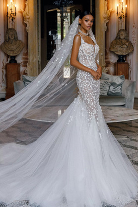 Mermaid wedding dress, buy a mermaid style wedding dress: with lace, train,  sleeves - Oksana Mukha
