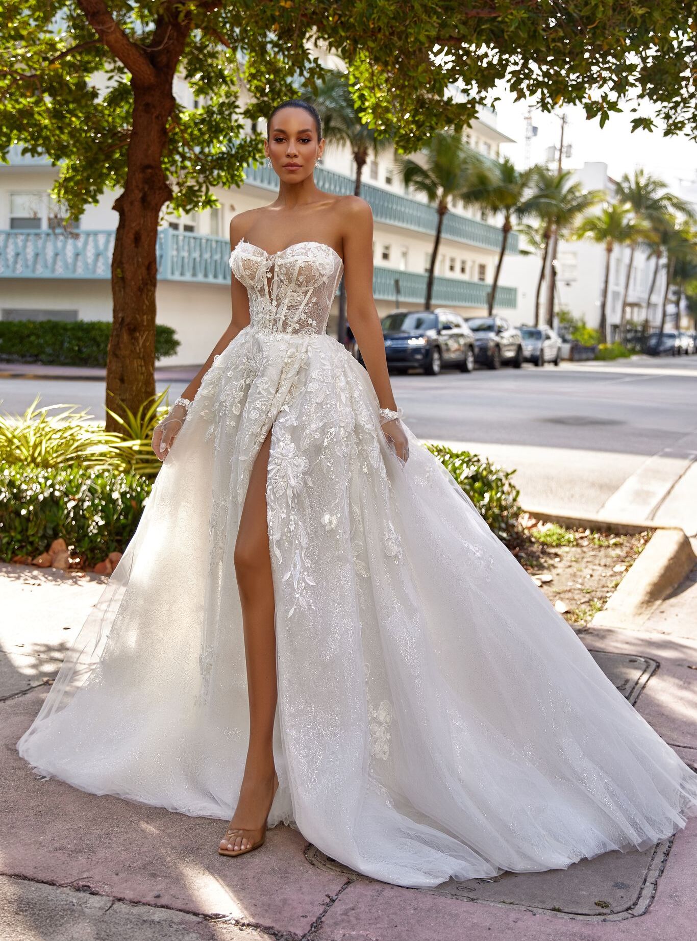 wedding dress Nerina by OKSANA MUKHA Contemporary Nerina dress combining timeless elegance with a bold modern edge.