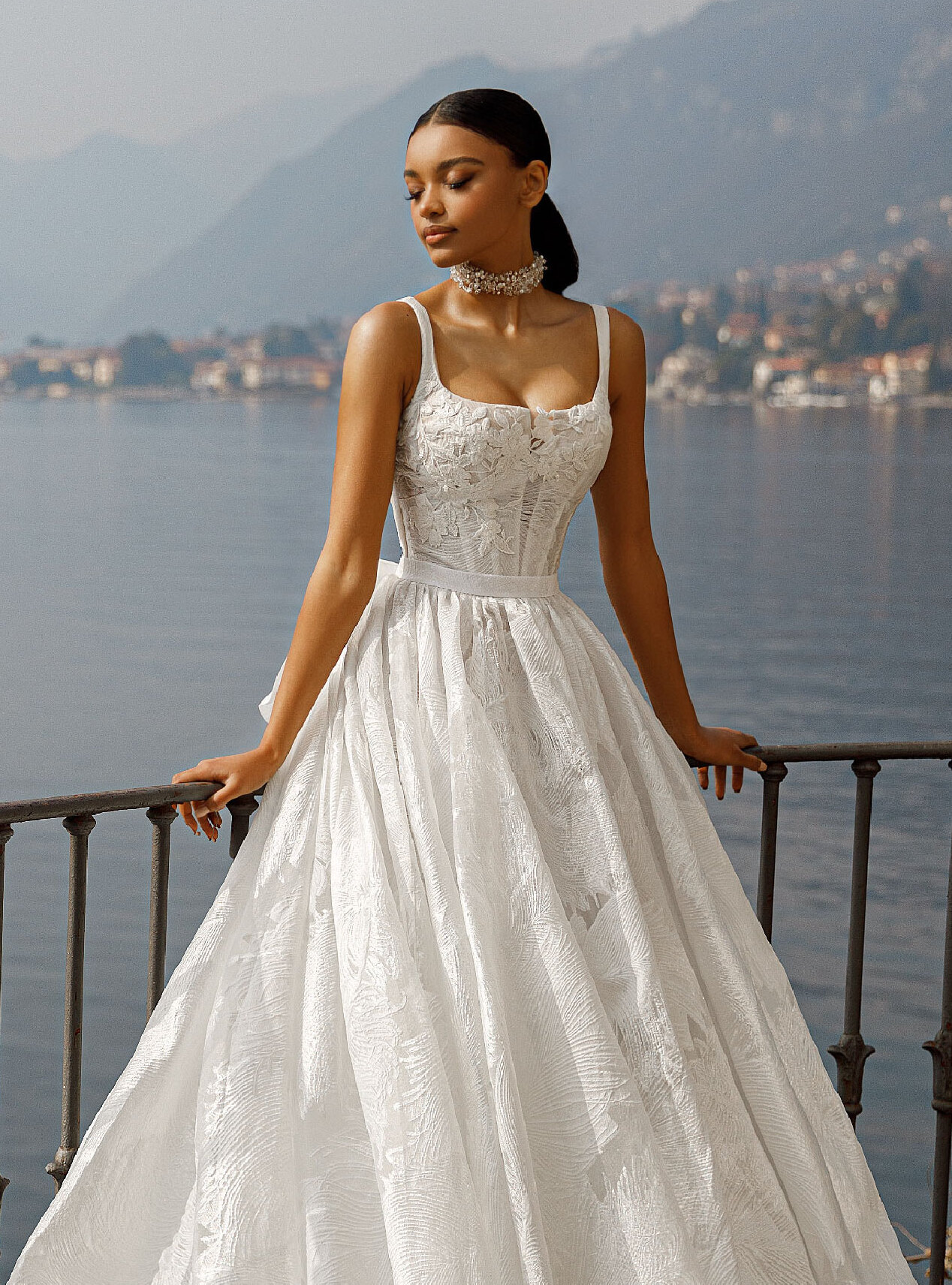 wedding dress Nicolina by OKSANA MUKHA Gown A-line, structured skirt, elegant silhouette