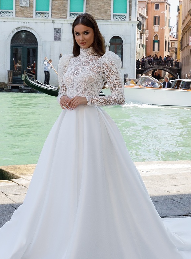 wedding dress Nory by OKSANA MUKHA Wedding dress A-line, lace, mikado