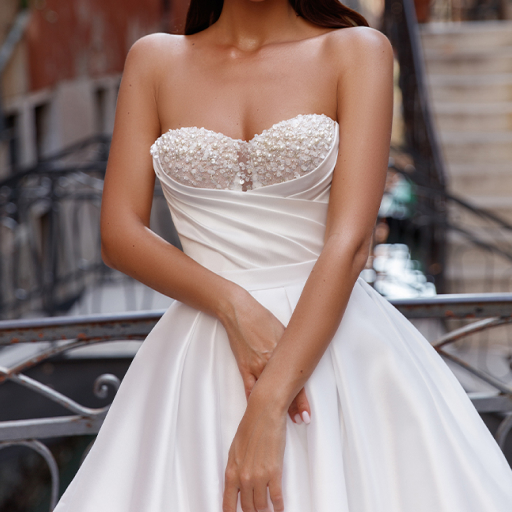 photo of wedding dress Nelly: kremowy, nagi